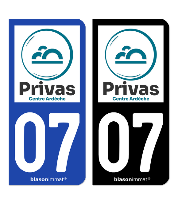 07 Privas - Pays | Autocollant plaque immatriculation