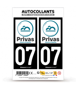 07 Privas - Pays | Autocollant plaque immatriculation