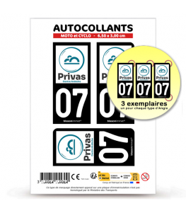 07 Privas - Pays | Autocollant plaque immatriculation