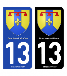 13 Bouches-du-Rhône - Armoiries | Autocollant plaque immatriculation