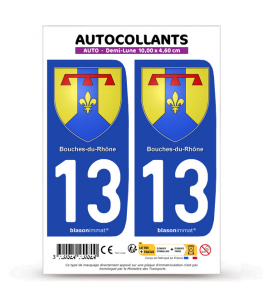 13 Bouches-du-Rhône - Armoiries | Autocollant plaque immatriculation