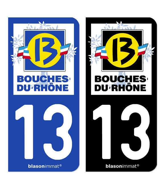 13 Bouches-du-Rhône - Département | Autocollant plaque immatriculation