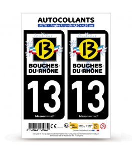 13 Bouches-du-Rhône - Département | Autocollant plaque immatriculation