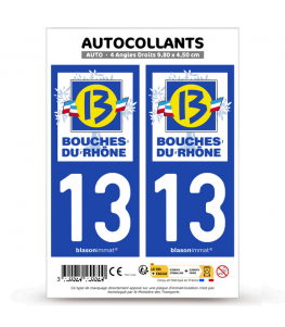 13 Bouches-du-Rhône - Département | Autocollant plaque immatriculation