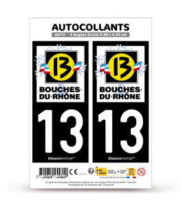 13 Bouches-du-Rhône - Département | Autocollant plaque immatriculation