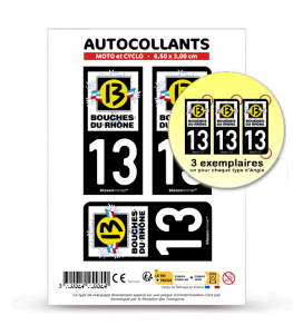 13 Bouches-du-Rhône - Département | Autocollant plaque immatriculation