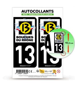 13 Bouches-du-Rhône - Département | Autocollant plaque immatriculation