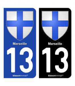 13 Marseille - Blason | Autocollant plaque immatriculation