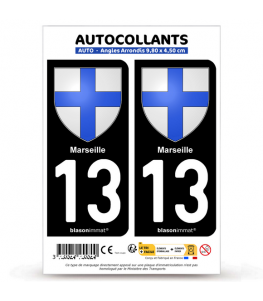 13 Marseille - Blason | Autocollant plaque immatriculation