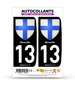 13 Marseille - Blason | Autocollant plaque immatriculation