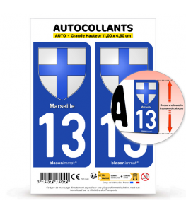 13 Marseille - Blason | Autocollant plaque immatriculation