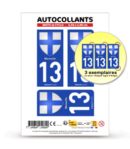 13 Marseille - Blason | Autocollant plaque immatriculation