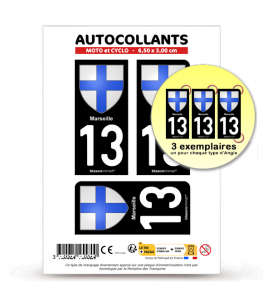 13 Marseille - Blason | Autocollant plaque immatriculation