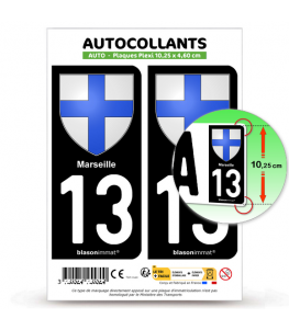 13 Marseille - Blason | Autocollant plaque immatriculation