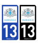 13 Marseille - Ville | Autocollant plaque immatriculation