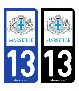 13 Marseille - Ville | Autocollant plaque immatriculation