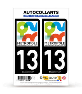 13 Marseille - Métropole | Autocollant plaque immatriculation