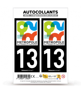 13 Marseille - Métropole | Autocollant plaque immatriculation