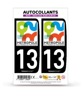 13 Marseille - Métropole | Autocollant plaque immatriculation