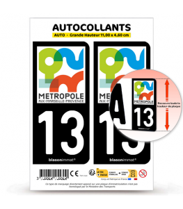 13 Marseille - Métropole | Autocollant plaque immatriculation