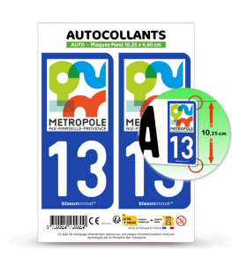 13 Marseille - Métropole | Autocollant plaque immatriculation