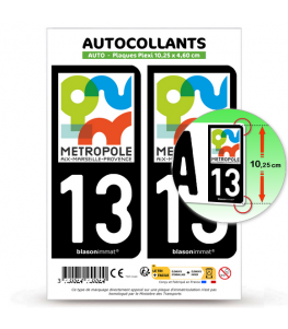 13 Marseille - Métropole | Autocollant plaque immatriculation