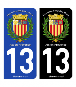 13 Aix-en-Provence - Armoiries | Autocollant plaque immatriculation