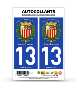 13 Aix-en-Provence - Armoiries | Autocollant plaque immatriculation