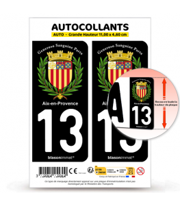 13 Aix-en-Provence - Armoiries | Autocollant plaque immatriculation