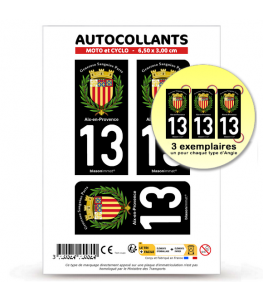 13 Aix-en-Provence - Armoiries | Autocollant plaque immatriculation