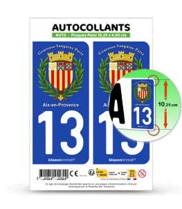 13 Aix-en-Provence - Armoiries | Autocollant plaque immatriculation