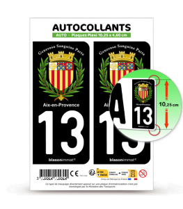 13 Aix-en-Provence - Armoiries | Autocollant plaque immatriculation