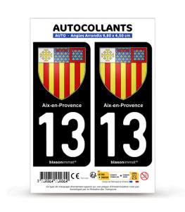 13 Aix-en-Provence - Blason | Autocollant plaque immatriculation