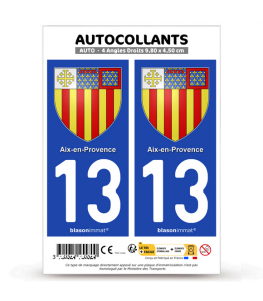 13 Aix-en-Provence - Blason | Autocollant plaque immatriculation