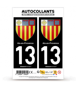 13 Aix-en-Provence - Blason | Autocollant plaque immatriculation