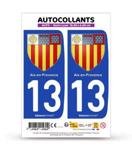 13 Aix-en-Provence - Blason | Autocollant plaque immatriculation