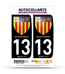 13 Aix-en-Provence - Blason | Autocollant plaque immatriculation