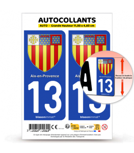 13 Aix-en-Provence - Blason | Autocollant plaque immatriculation