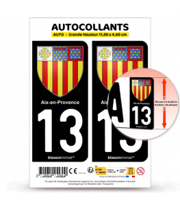 13 Aix-en-Provence - Blason | Autocollant plaque immatriculation