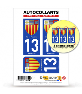 13 Aix-en-Provence - Blason | Autocollant plaque immatriculation