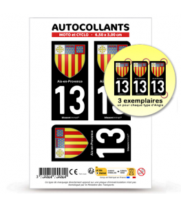 13 Aix-en-Provence - Blason | Autocollant plaque immatriculation