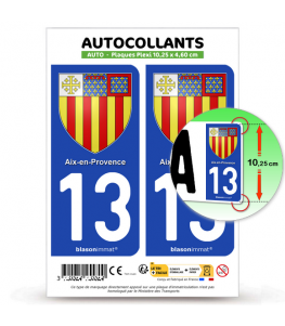 13 Aix-en-Provence - Blason | Autocollant plaque immatriculation