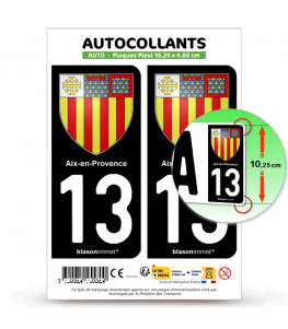 13 Aix-en-Provence - Blason | Autocollant plaque immatriculation