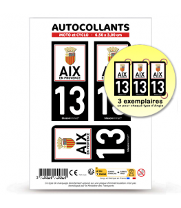 13 Aix-en-Provence - Ville | Autocollant plaque immatriculation