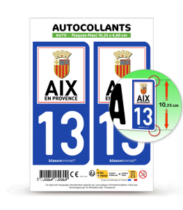 13 Aix-en-Provence - Ville | Autocollant plaque immatriculation