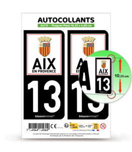 13 Aix-en-Provence - Ville | Autocollant plaque immatriculation