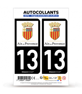 13 Aix-en-Provence - Ville II | Autocollant plaque immatriculation