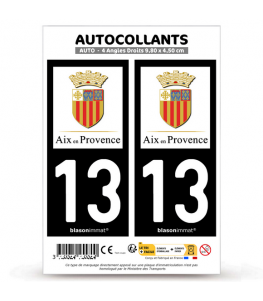 13 Aix-en-Provence - Ville II | Autocollant plaque immatriculation