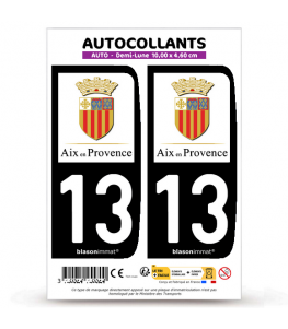 13 Aix-en-Provence - Ville II | Autocollant plaque immatriculation