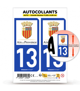 13 Aix-en-Provence - Ville II | Autocollant plaque immatriculation